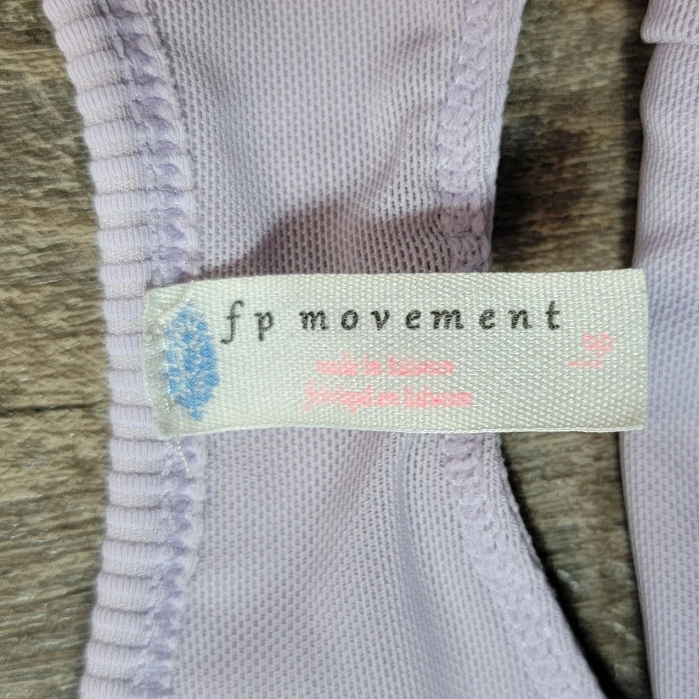 FP Movement Free People Ruffled Up Yoga Top Women's L Lilac Sport Bra Crop Tank - Picture 6 of 12